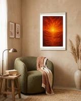 “Flame Within the Horizon” From the collection “Symphony of the Elements” framed in a tender room thumbnail