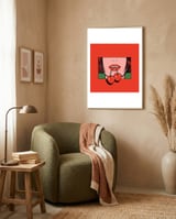 pop-art-cherry-bold-lips-with-a-classic-design-1 framed in a tender room thumbnail