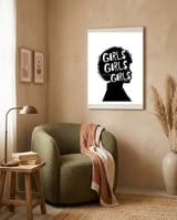 Girls Girls Girl Feminist women Empowerment  framed in a tender room thumbnail