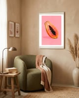 Papaya fruit illustration framed in a tender room thumbnail