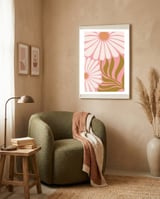 Boho Summer Floral Flower  framed in a tender room thumbnail