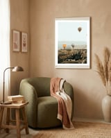 Hot Air Balloons Cappadocia Photography, Turkey Travel framed in a tender room thumbnail