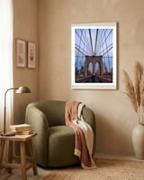 Brooklyn Bridge at Dawn, Iconic New York City Photography framed in a tender room thumbnail