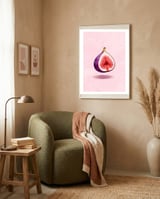 Fresh Figs, Watercolor Fruit, Mediterranean Still Life framed in a tender room thumbnail