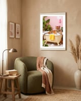 Leopard in Bathtub, Surreal Bathroom Scene framed in a tender room thumbnail