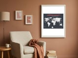 World Map of Alien First Contacts in Movies framed in a tender room thumbnail