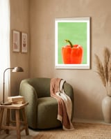 Red Bell Pepper, Fresh Kitchen Art, Capsicum Chilli framed in a tender room thumbnail