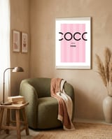 Paris Fashion Quote Art, Coco Chanel, Chic Decor framed in a tender room thumbnail