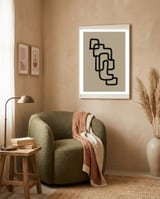 Black Minimalist Lines framed in a tender room thumbnail