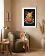 Ramen Cat framed in a tender room thumbnail