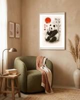 Panda Japnese framed in a tender room thumbnail