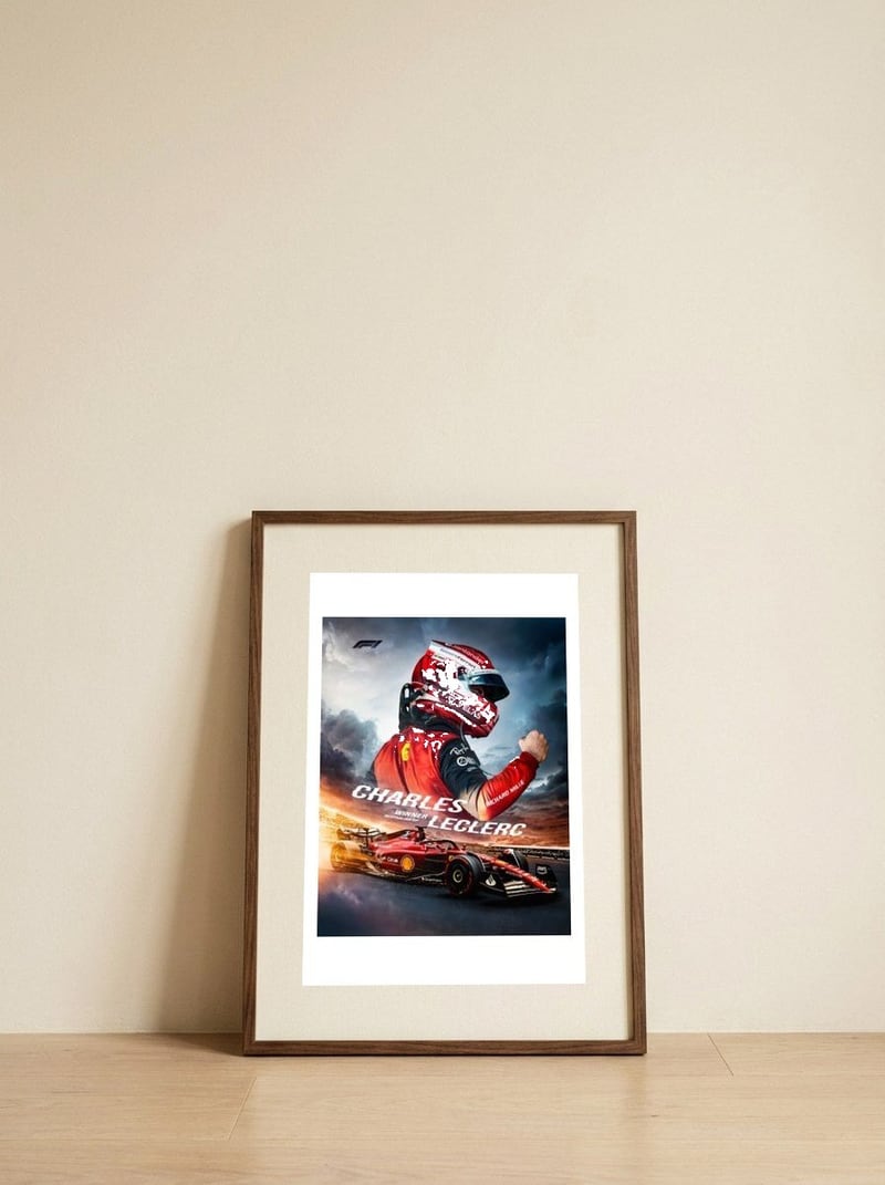 charles-leclerc-1 — framed, leaning against the wall