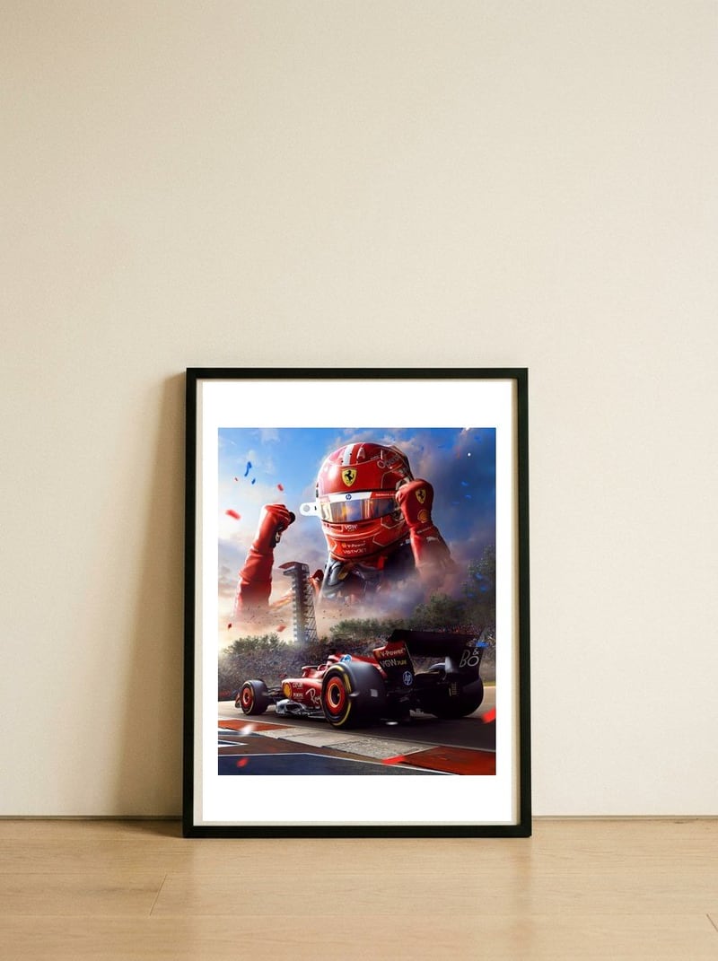 charles-leclerc-2 — framed, leaning against the wall