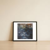 A Man Leaves Home & With His Friends A Goose & White Cat, They Walk Across The Sea. — framed, leaning against the wall thumbnail