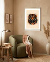 Tiger Animal Watercolor framed in a tender room thumbnail