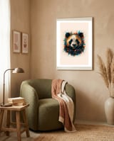 Panda Animal Watercolor framed in a tender room thumbnail