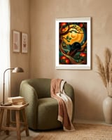 Black Cat Retro Contemporer framed in a tender room thumbnail