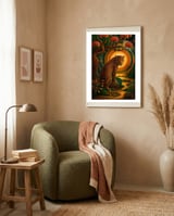 Leopard in Retro Contemporary Aesthetics framed in a tender room thumbnail