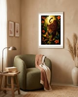 Leopard in Retro Contemporary Aesthetics framed in a tender room thumbnail
