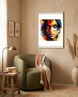 Radiant Bindi Hindu Portrait framed in a tender room thumbnail