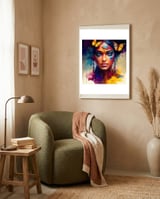 Butterfly Crown Hindu Portrait framed in a tender room thumbnail