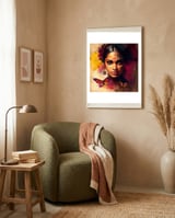 Golden Butterfly Hindu Portrait framed in a tender room thumbnail