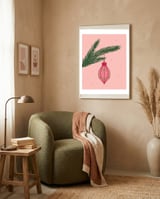 Christmas Globe with tree branch framed in a tender room thumbnail