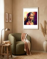 Golden Garland Sinhalese Portrait framed in a tender room thumbnail