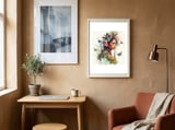 Floral Native Warrior Woman Butterfly Dance framed in a focused room thumbnail