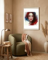 Modern Fairy Tale Blue Eyed Portrait framed in a tender room thumbnail