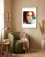 Watercolor Little Mermaid framed in a tender room thumbnail