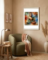 Tranquil Buddha Aura framed in a tender room thumbnail