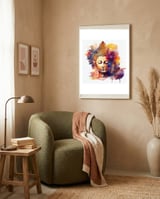 Lotus Bloom Buddha Portrait framed in a tender room thumbnail