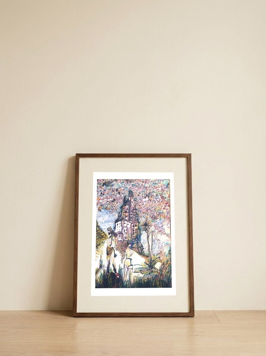 The Invitation — framed, leaning against the wall