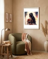 Braided Warrior Woman Profile framed in a tender room thumbnail