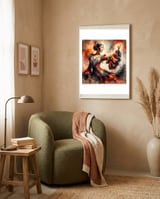 Majestic East Asian Flamenco Dancer framed in a tender room thumbnail