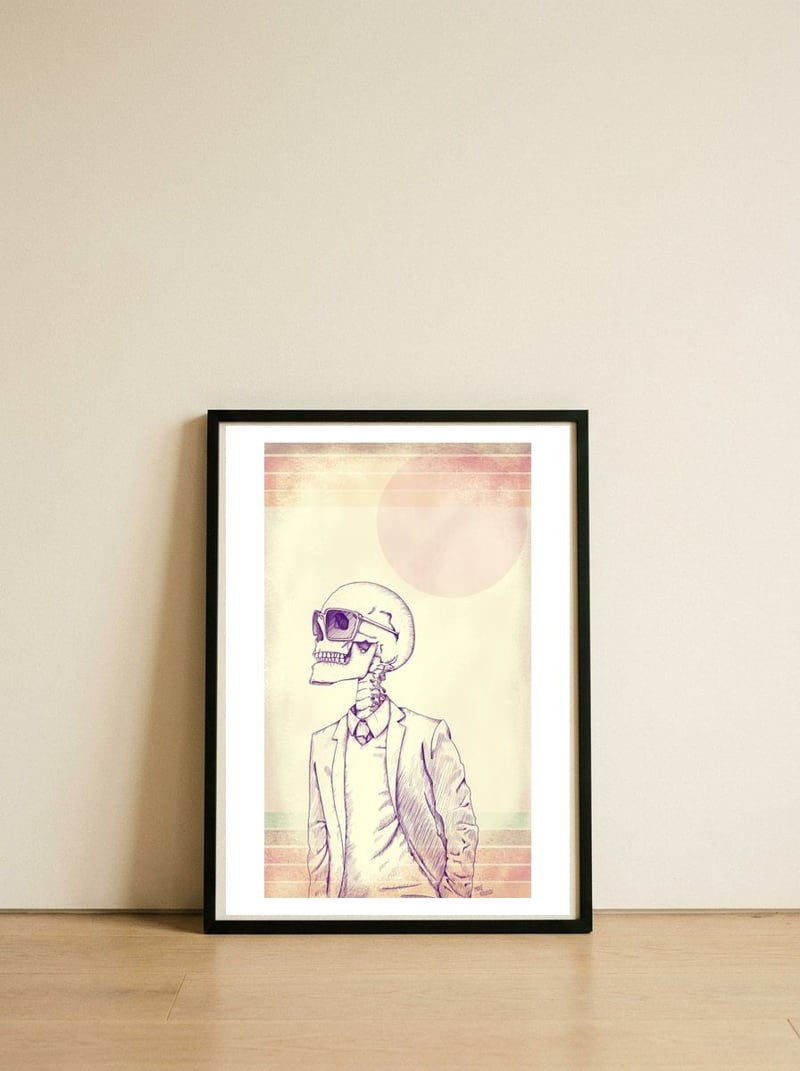 Gentleman — framed, leaning against the wall