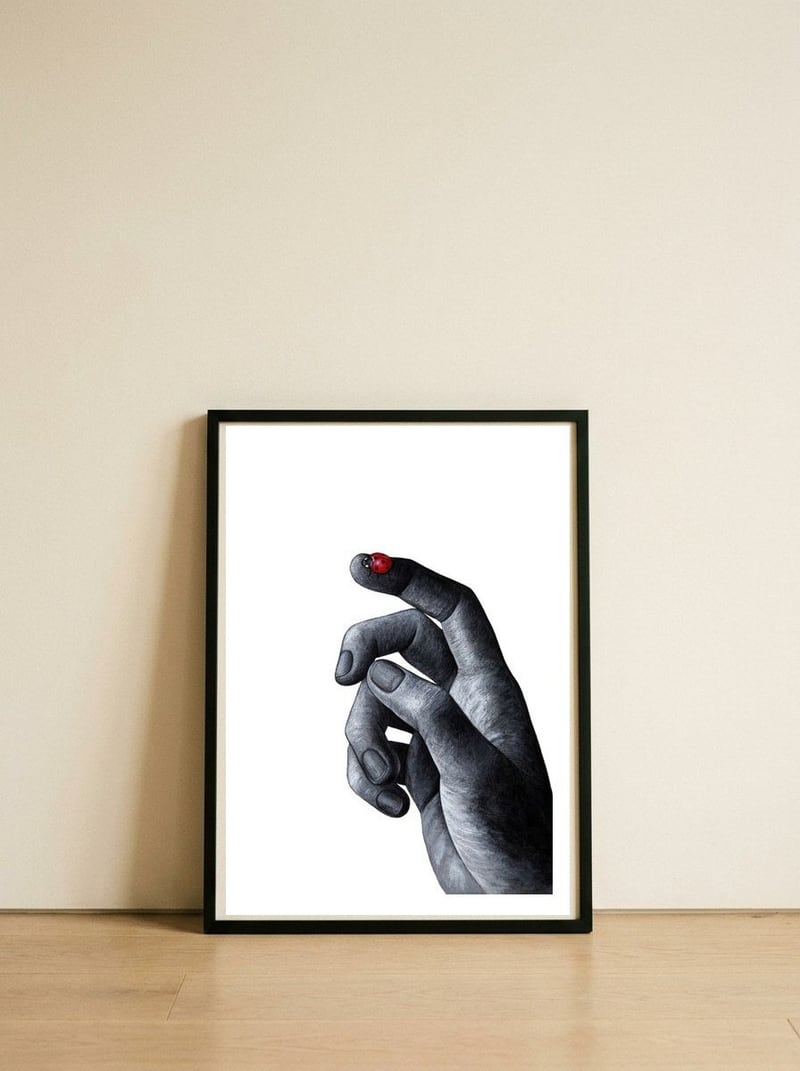 Luck — framed, leaning against the wall