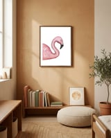 Flamingo framed in a gentle room thumbnail