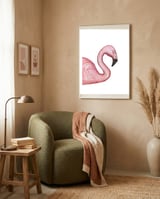 Flamingo framed in a tender room thumbnail