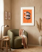 Tangerine Flamingos framed in a tender room thumbnail