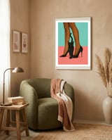 Woman In Heels With Black Cat framed in a tender room thumbnail