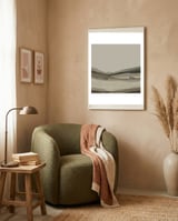 Muted Landscape oil painting  framed in a tender room thumbnail