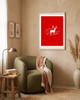 Magical deer framed in a tender room thumbnail