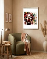 Brazilian Carnival Watercolor Portrait framed in a tender room thumbnail