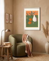 Abstract Pear And Orange Art framed in a tender room thumbnail