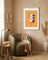 Striped Bird Trio II framed in a tender room thumbnail