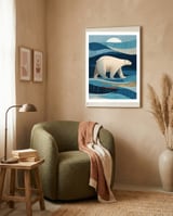 Polar Bear In The Blue Arctic framed in a tender room thumbnail