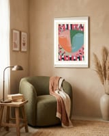 Dreams In Coral And Sage framed in a tender room thumbnail