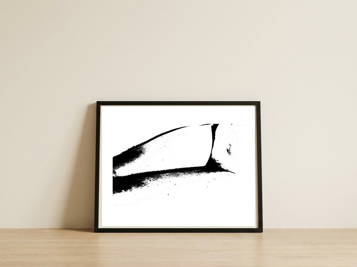 black-white-study-ii — framed, leaning against the wall